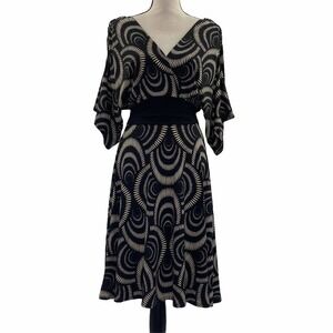 ROULETTE Geometric Boxy Midi Sheath Dress